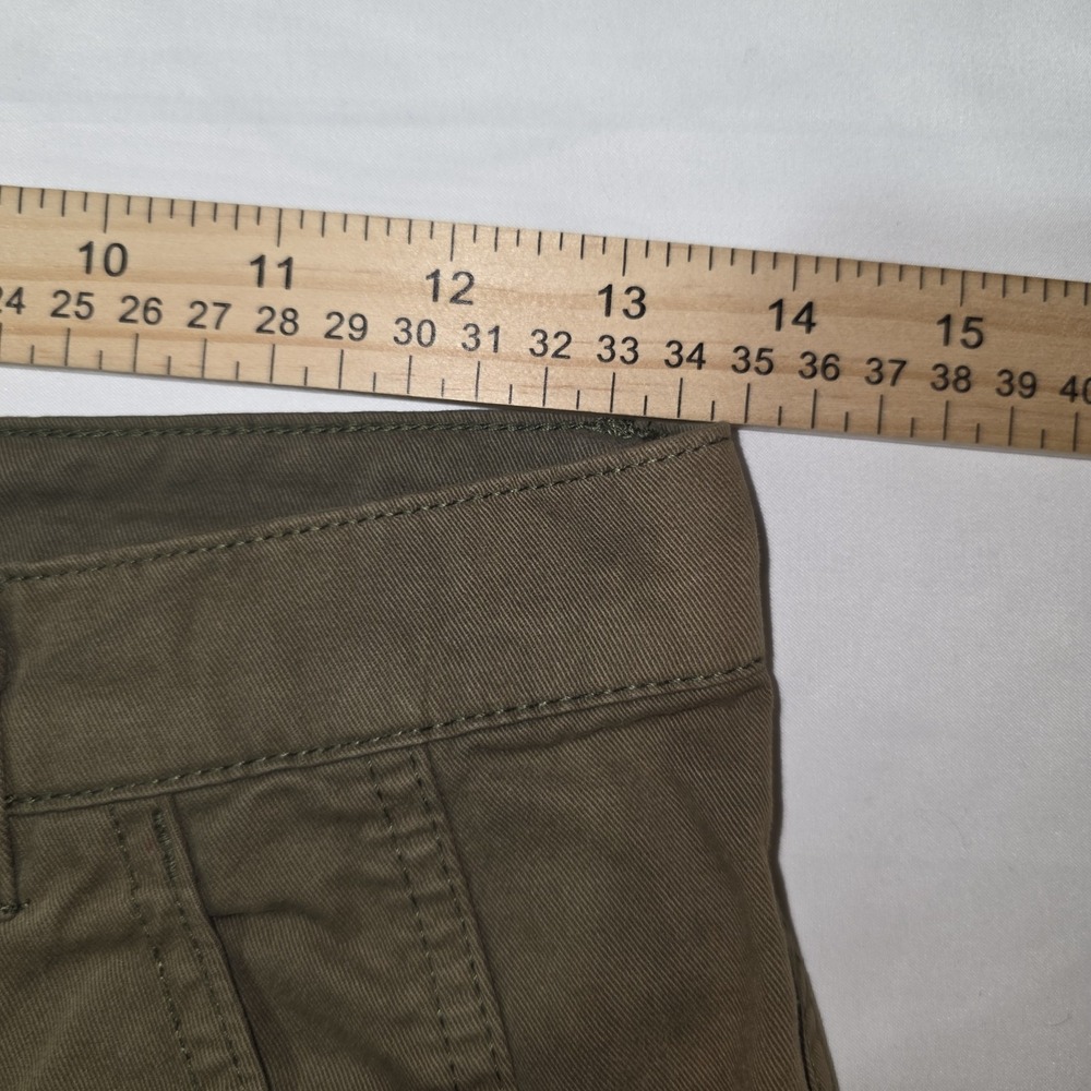 Pistola Army Green Highwaisted Wide Leg Cropped Pants 24 Raw Hem Faded - Picture 8 of 13
